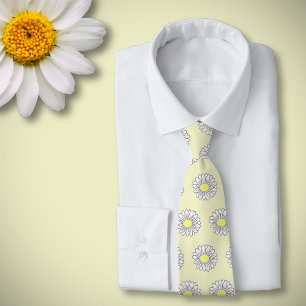Corbata Amarillo de la flor Daisy Pastel Botánico