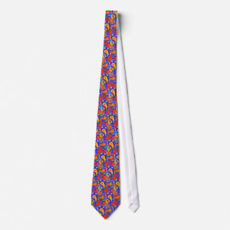 Corbata Amarillo del rojo anaranjado de Paisley de la