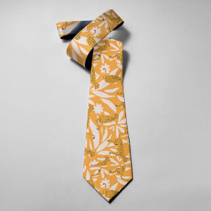 Corbata Amarillo Lindo Moderno Vida Silvestre Leopardos Ho
