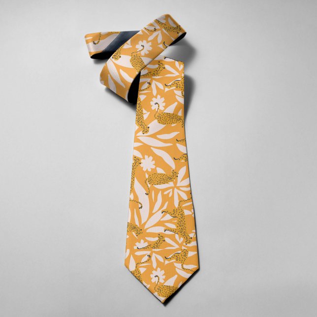 Corbata Amarillo Lindo Moderno Vida Silvestre Leopardos Ho (Subido por el creador)