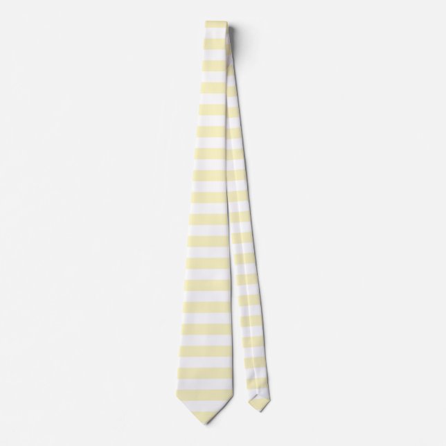 Corbata Amarillo Mantequilla y Rayas Blancas (Anverso)