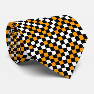 Corbata Amarillo Negro y Blanco Cuadros