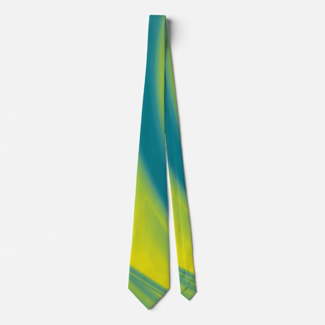 Corbata Amarillo y remolino verde azulado (Anverso)