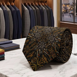 Corbata Amarillos Dorados Cremosos Patrón Rastrillado Sobr