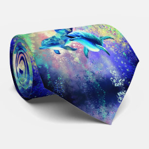 Corbata Amarre de cuello con pareja delfín feliz