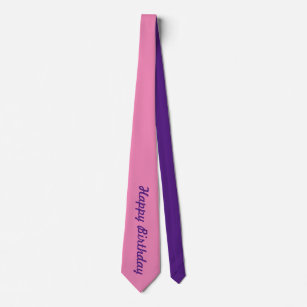 Corbata Amarre feliz de nuez de cumpleaños (púrpura y rosa