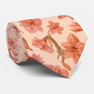 Corbata Amaryllis Floral Novia Padre Boda Tropical