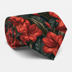 Corbata Amaryllis Print Novio Boda de Verano