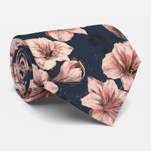 Corbata Amaryllis Print Padrino Floral Boda