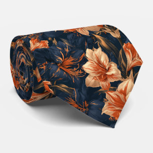 Corbata Amaryllis Print Padrinos Boda Vintage 