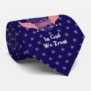 Corbata América 250º-Espíritu de Libertad-Estrellas Azules