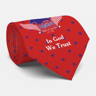 Corbata América 250º-Espíritu de Libertad-Estrellas Rojas 