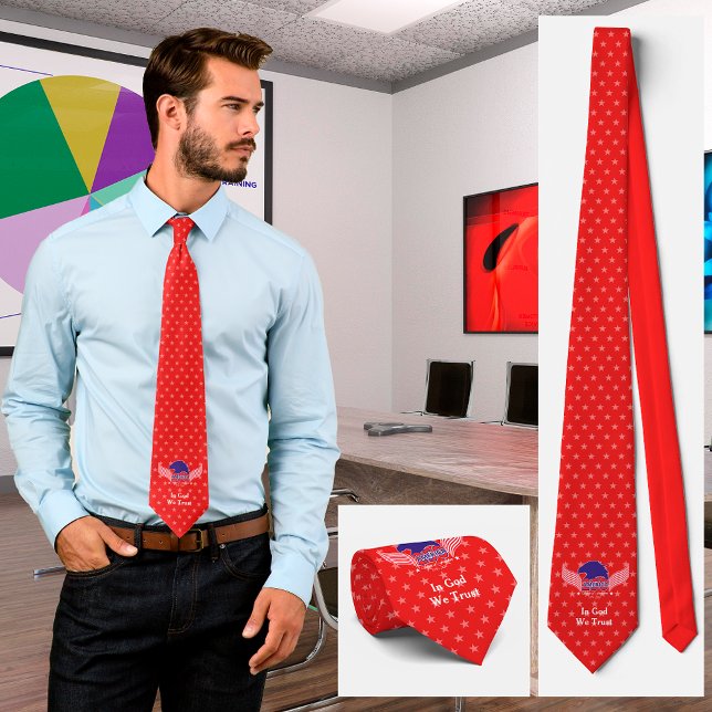 Corbata América 250º-Espíritu de Libertad-Rojo-Blanco Estr (Celebrate this important date for the USA.)