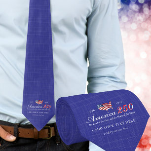 Corbata América 250 Tierra de Libre Hogar Valiente Patriót