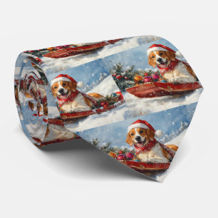 Corbata American English Foxhound en Trineo de Navidad