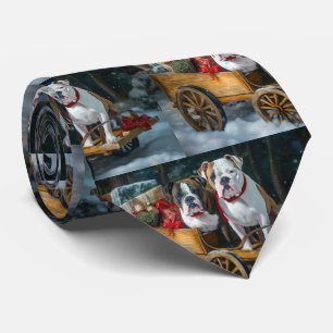 Corbata American Staffordshire Nieve Trineo Navidad