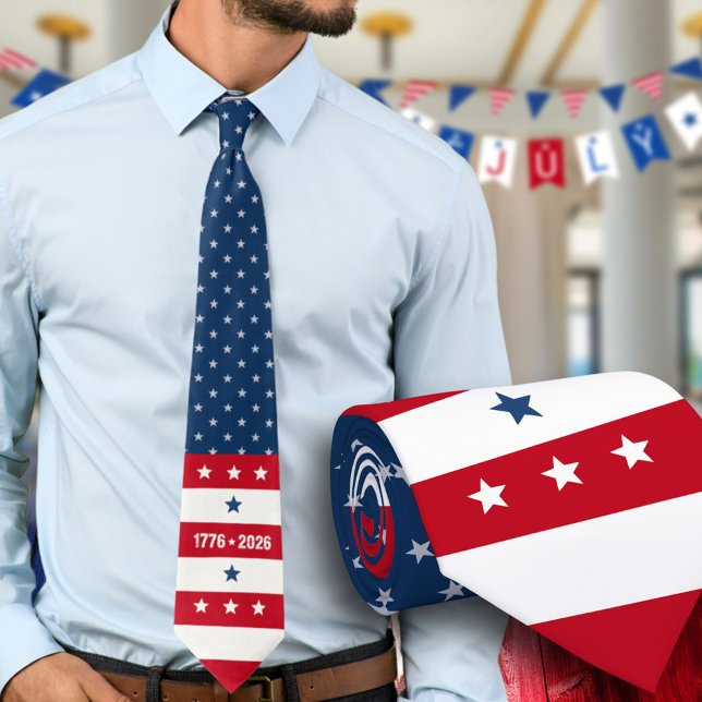 Corbata America's 250th Semiquincentennial 1776 2026 (Subido por el creador)