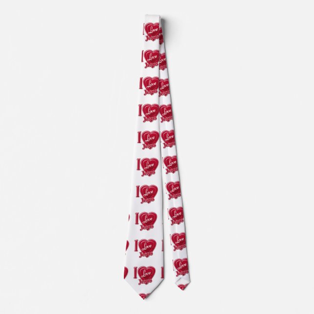 Corbata Amo a Jesús Corazón Rojo (Anverso)