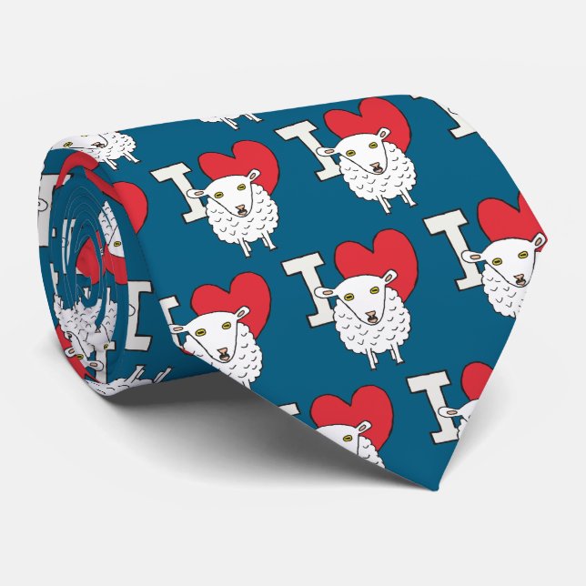 Corbata Amo a las ovejas (Enrollado)