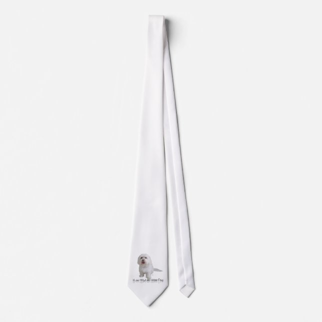 Corbata Amo a mi pequeño perro blanco - Havanés (Anverso)