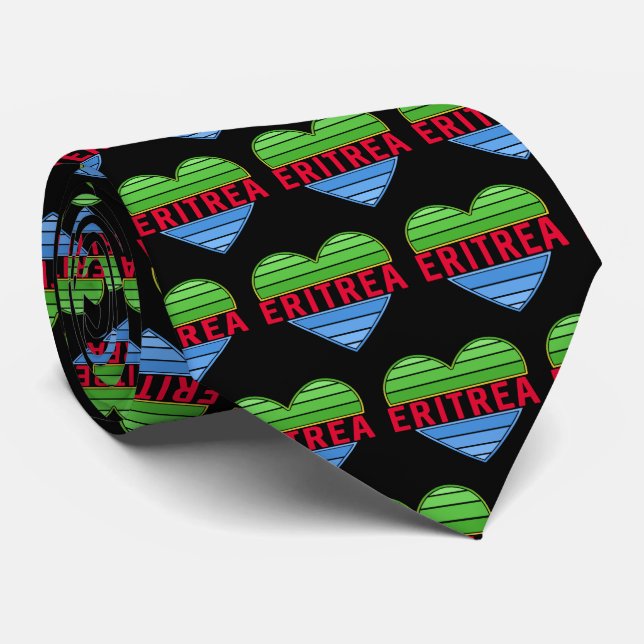 Corbata Amo Eritrea, corazón eritreo (Enrollado)