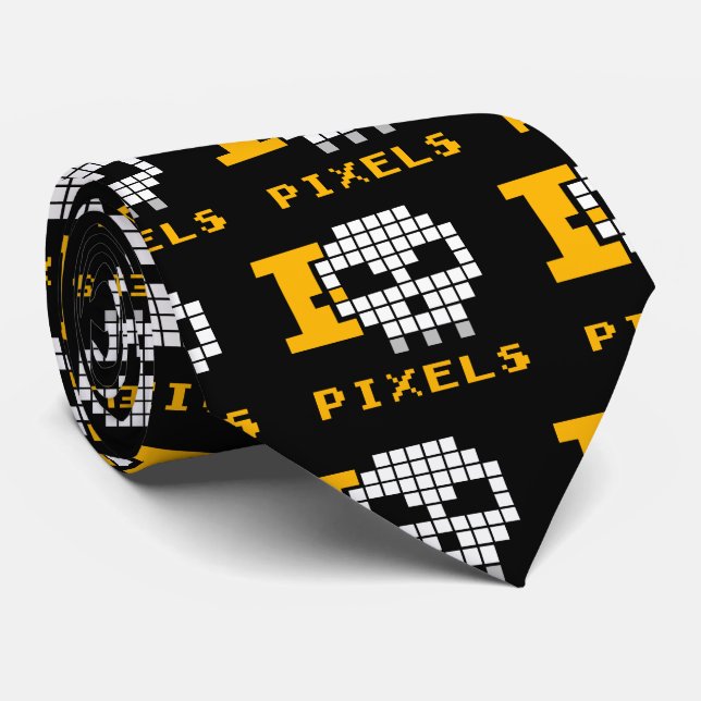 Corbata Amo los pixeles muertos (Enrollado)