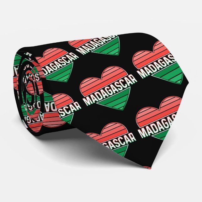 Corbata Amo Madagascar, corazón malgache (Enrollado)