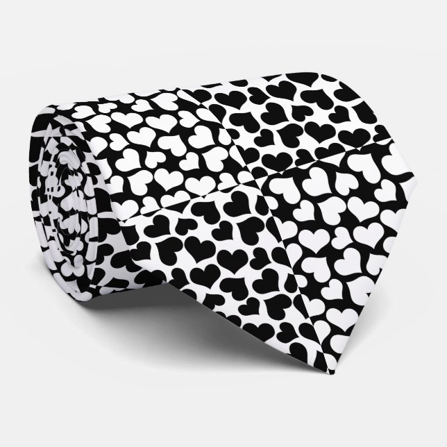 Corbata Amor controlado en blanco y negro (Enrollado)