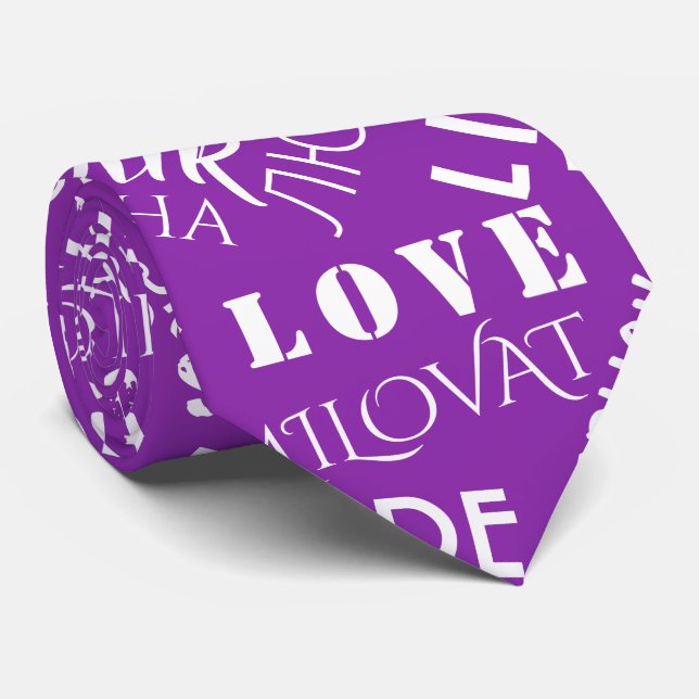 Corbata AMOR - Multi Language - Personalizable Internacion (Enrollado)