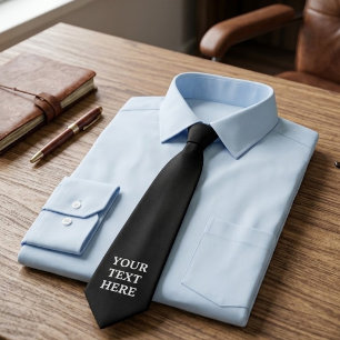 Corbata Añadir su propio texto Personalizado aquí negro y