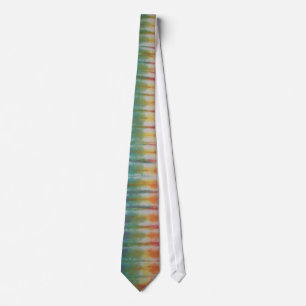 Corbata anaranjada del teñido anudado del verde