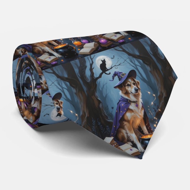 Corbata Anatolian Shepherd Whimsical Halloween Pintura (Enrollado)