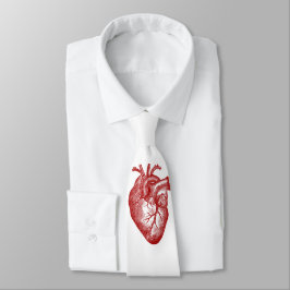 Corbata Anatomía del corazón del vintage
