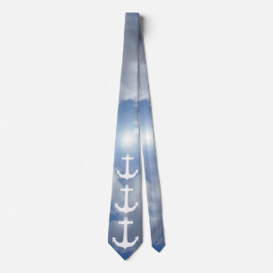 Corbata Ancla blanca + tu fondo e ideas
