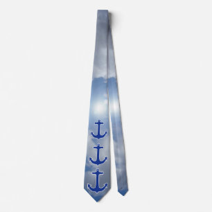 Corbata Ancla contorno azul / blanco + tus ideas