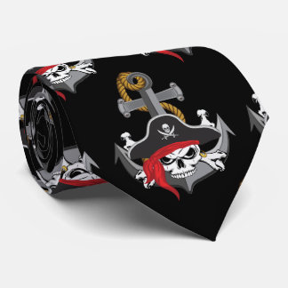Corbata Anclaje de cráneo pirata
