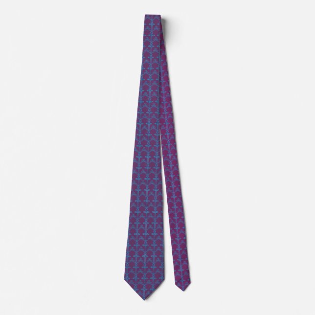 Corbata Anclas azules en morado 2 (Anverso)