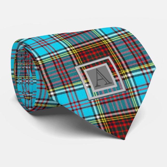 Corbata ANDERSON TARTAN Monograma A (Enrollado)