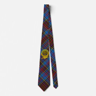 Corbata Anderson Tartan Tie con Clan Motto y Emblem