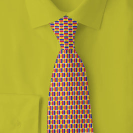Corbata Andorra Flag Brick Pattern