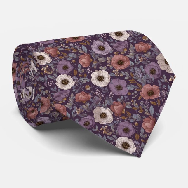 Corbata Anémona Personalizada Bodas Lavanda Malva (Enrollado)