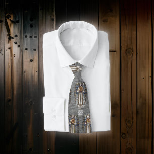 Corbata Ángel de Morris de Navidad Copos de Nieve Gris Ace
