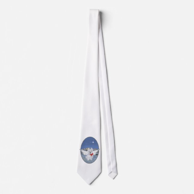 Corbata Ángel de Navidad Westie (Anverso)