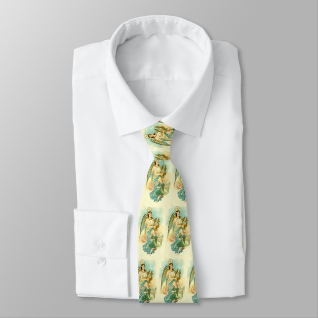 Corbata ángel de Navidad y niño (Atado)