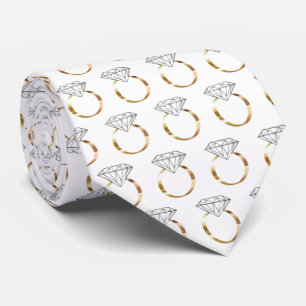 Corbata Anillo de compromiso de boda de oro con patrón de 