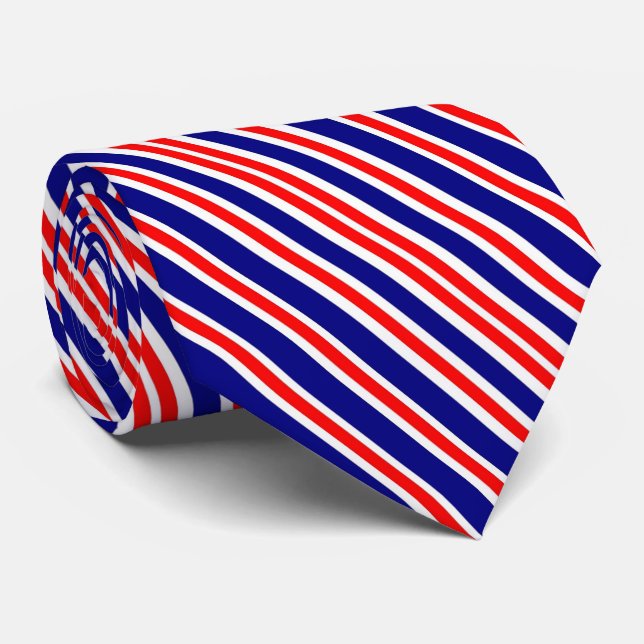 Corbata Anillo de cuello blanco y azul patriótico american (Enrollado)