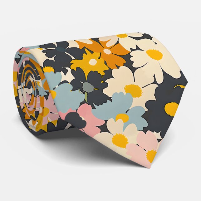 Corbata Anillo de cuello de algodón con flores retro (Enrollado)