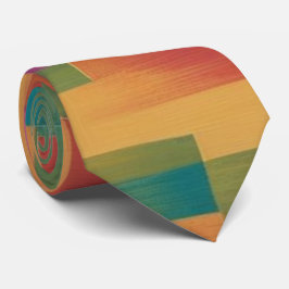 Corbata Anillo de cuello de bloques de color geométrico vi