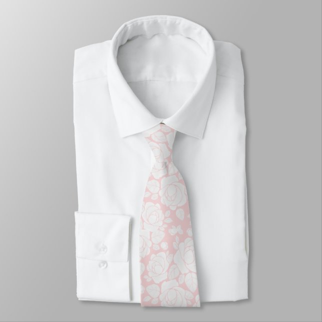 Corbata Anillo de cuello del Rosa floral blanco rosado de  (Atado)