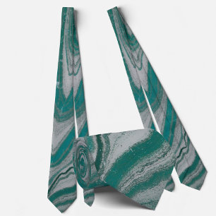Corbata Anillo de cuello verde azulado y gris de piedra na